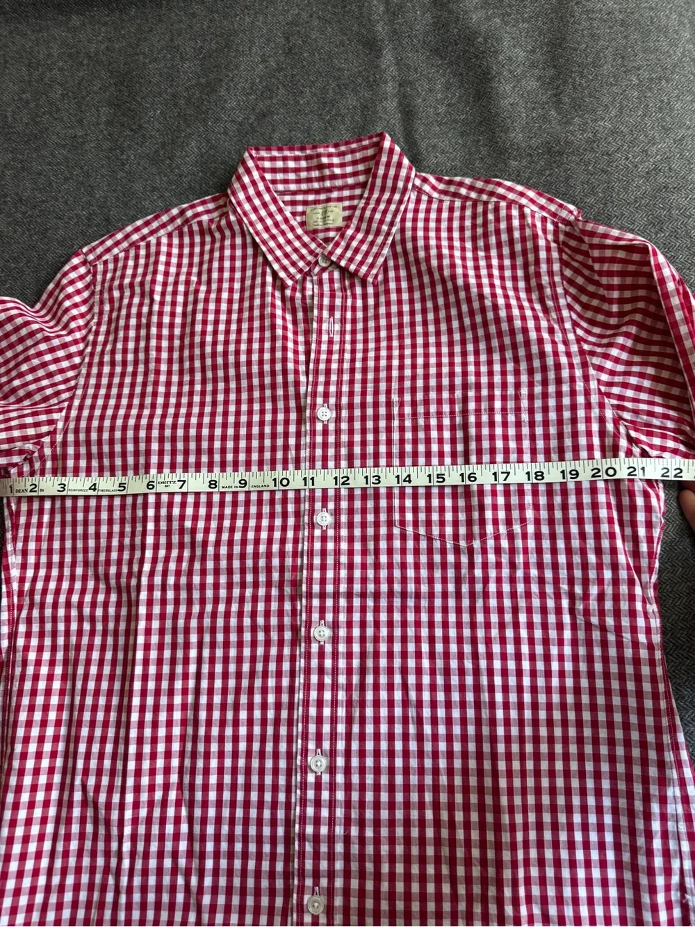 J. Crew Red & White Gingham Button-Down Shirt